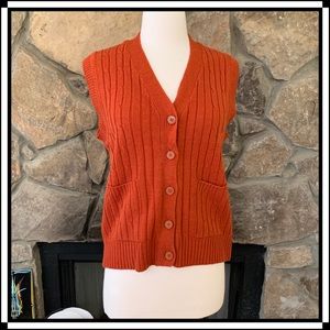 Vintage Orange Knit Vest